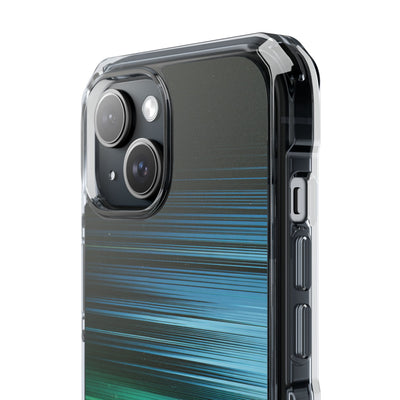 Digital Shoreline Drift · Clear Impact Magnetic Phone Case for iPhone ·  Teal