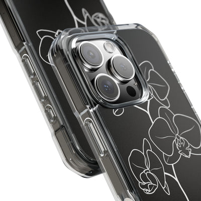 Black Impact MagSafe Phone Case for iPhone - Noir Alabaster Orchid
