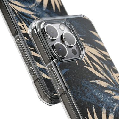 Blue Impact MagSafe Phone Case for iPhone - Midnight Indigo Palm