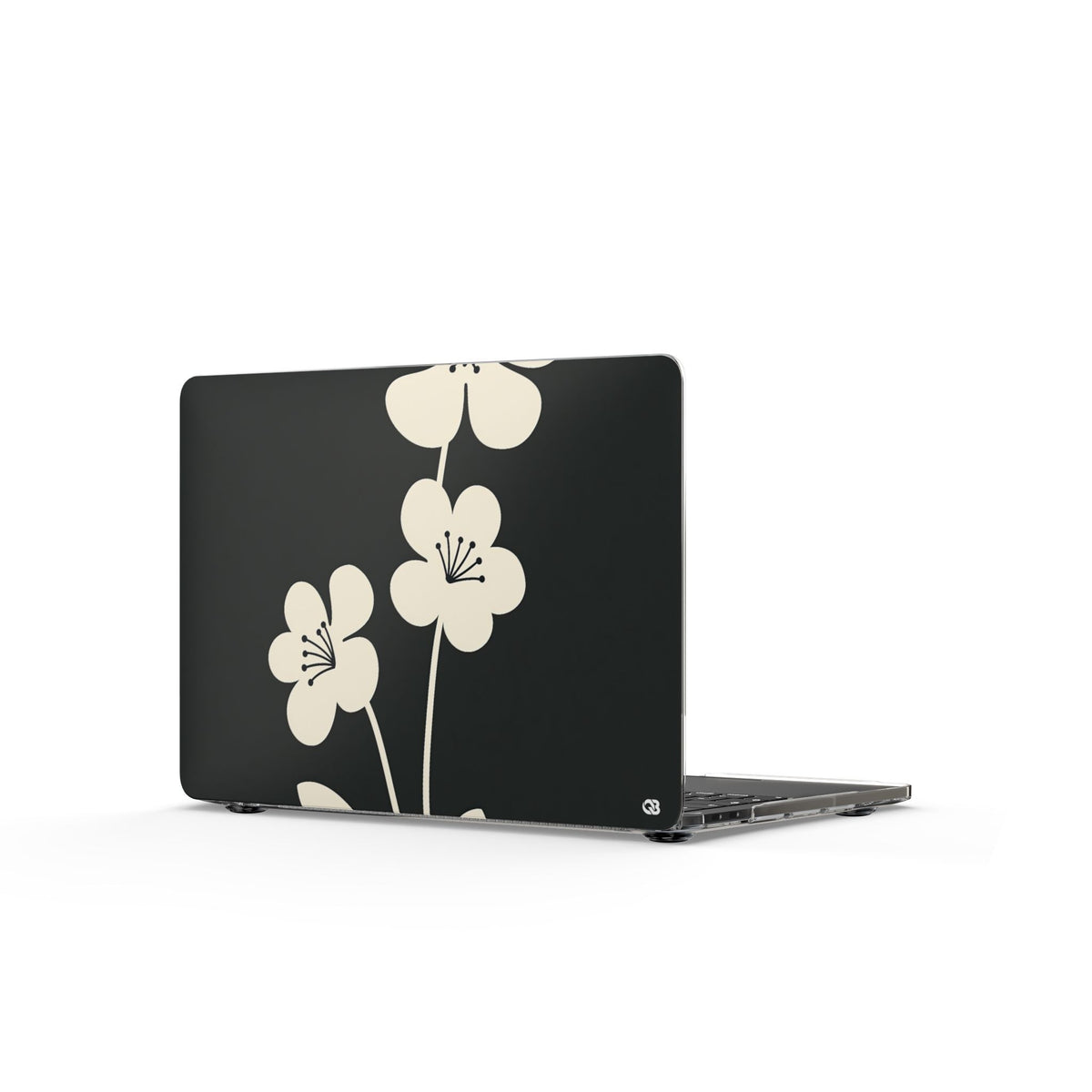Nordic Blossom · Clear Hard Case for MacBook · Black