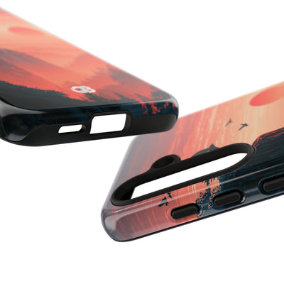 Orange Tough Phone Case for Samsung - Crimson Ridge Flight