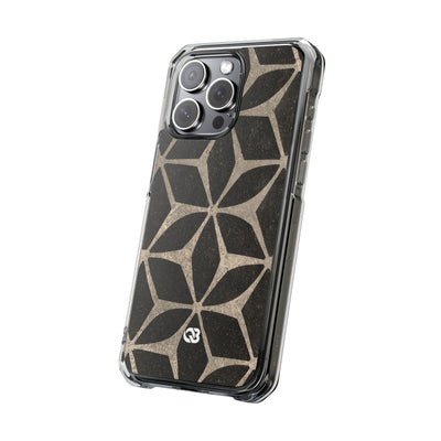 Concrete Mosaic Star · Clear Impact Magnetic Phone Case for iPhone · Black