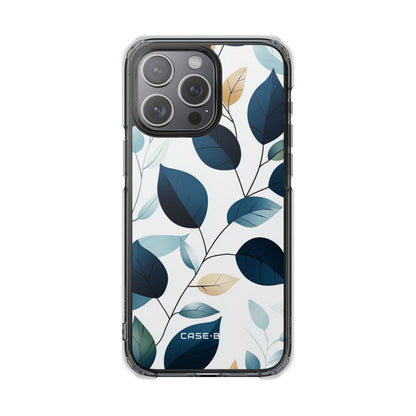 Laivastonsininen lehtien suonet iPhone 15 Pro Max - Impact suojakotelo