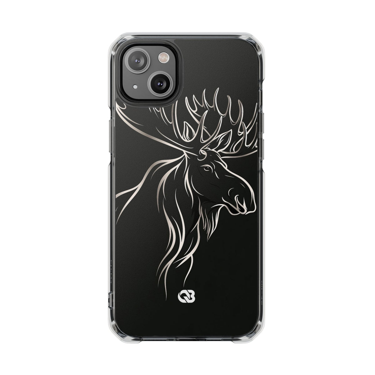 Nordic Moose Contour · Clear Impact Magnetic Phone Case for iPhone · Black