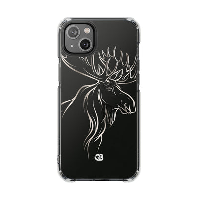 Nordic Moose Contour · Clear Impact Magnetic Phone Case for iPhone · Black