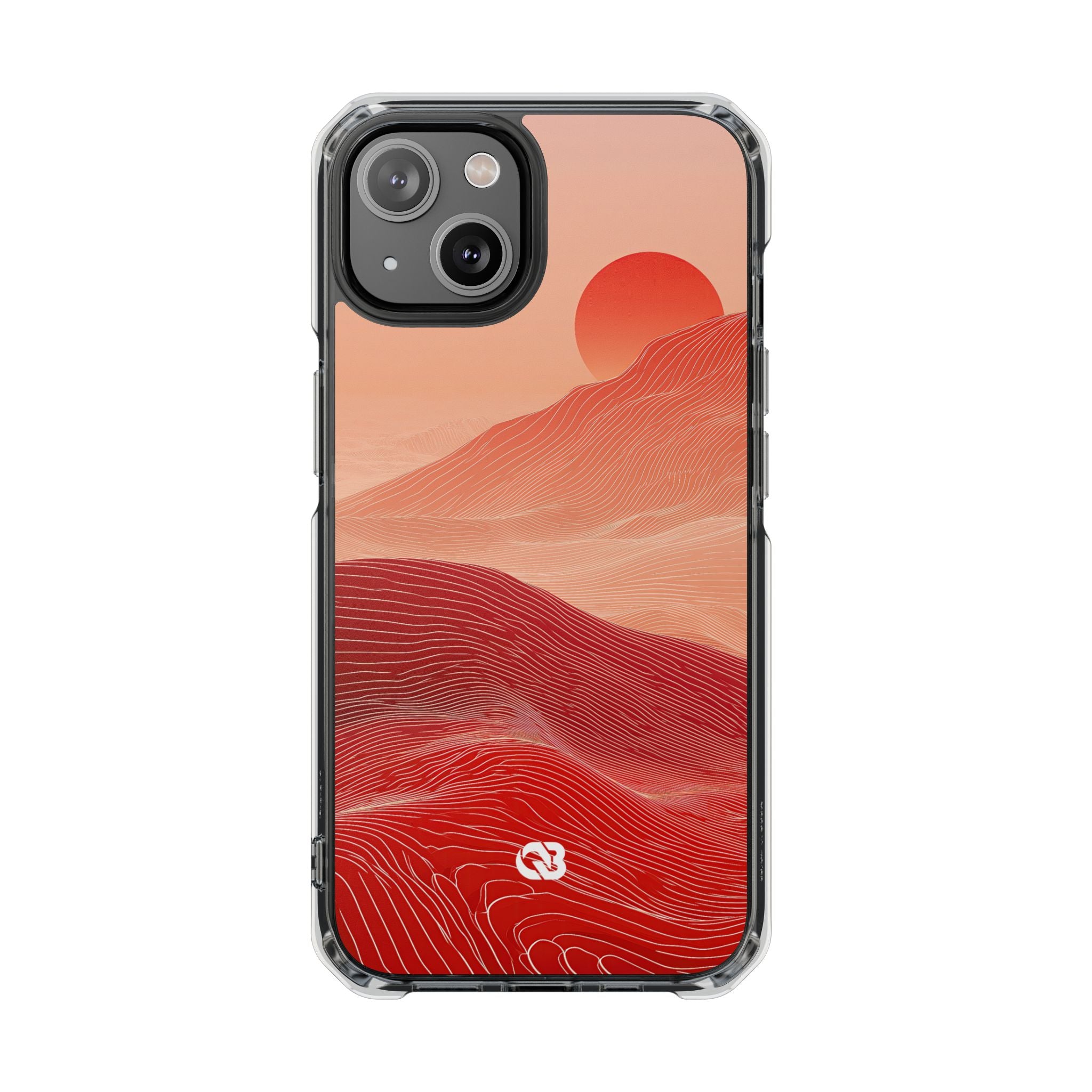Red Impact MagSafe Phone Case for iPhone - Crimson Ridge Lines