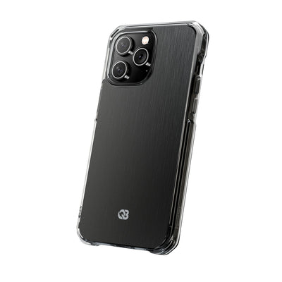Obsidian Brushed Steel · Clear Impact Magnetic Phone Case for iPhone ·  Black