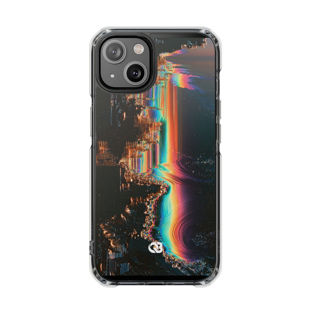 Prismatic Circuit · Clear Impact Magnetic Phone Case for iPhone · Black