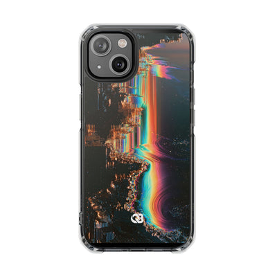 Prismatic Circuit · Clear Impact Magnetic Phone Case for iPhone · Black