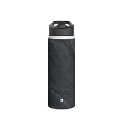 Dark Slate Strata · Insulated Water Bottle · Black