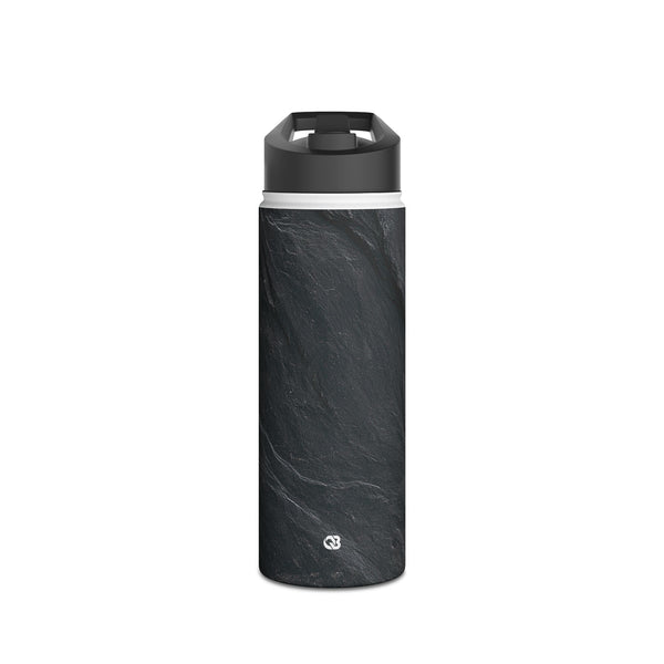 Dark Slate Strata · Insulated Water Bottle · Black