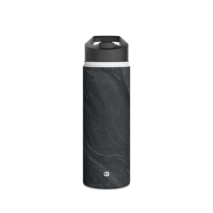 Dark Slate Strata · Insulated Water Bottle · Black
