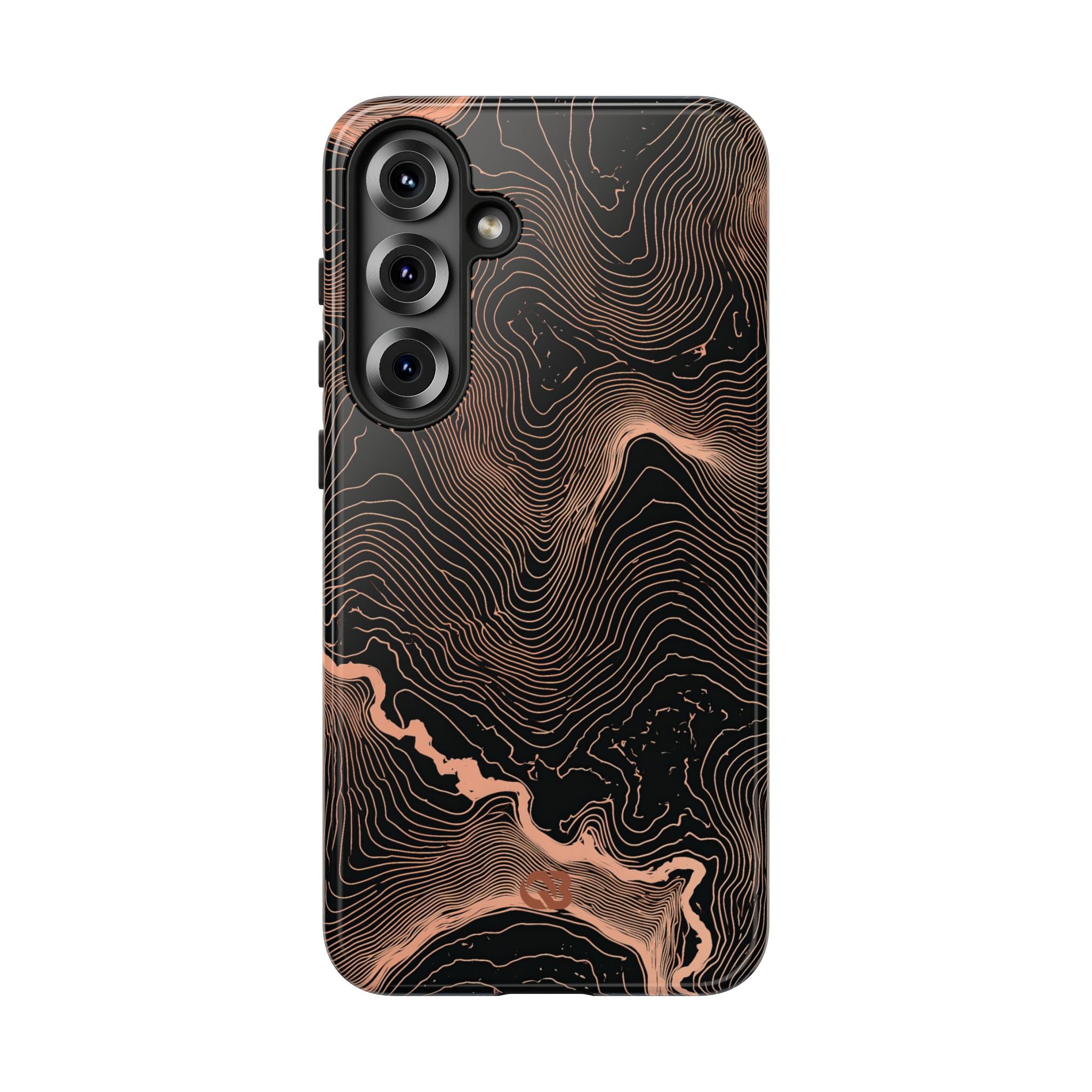Orange Tough Phone Case for Samsung - Salmon Ridge Topo
