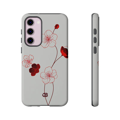Red Tough Phone Case for Samsung - Kyoto Ember Bloom