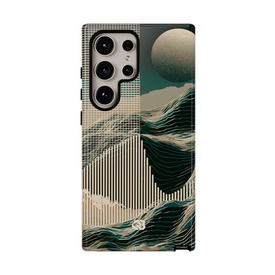 Green Tough Phone Case for Samsung - Lunar Moss Topography