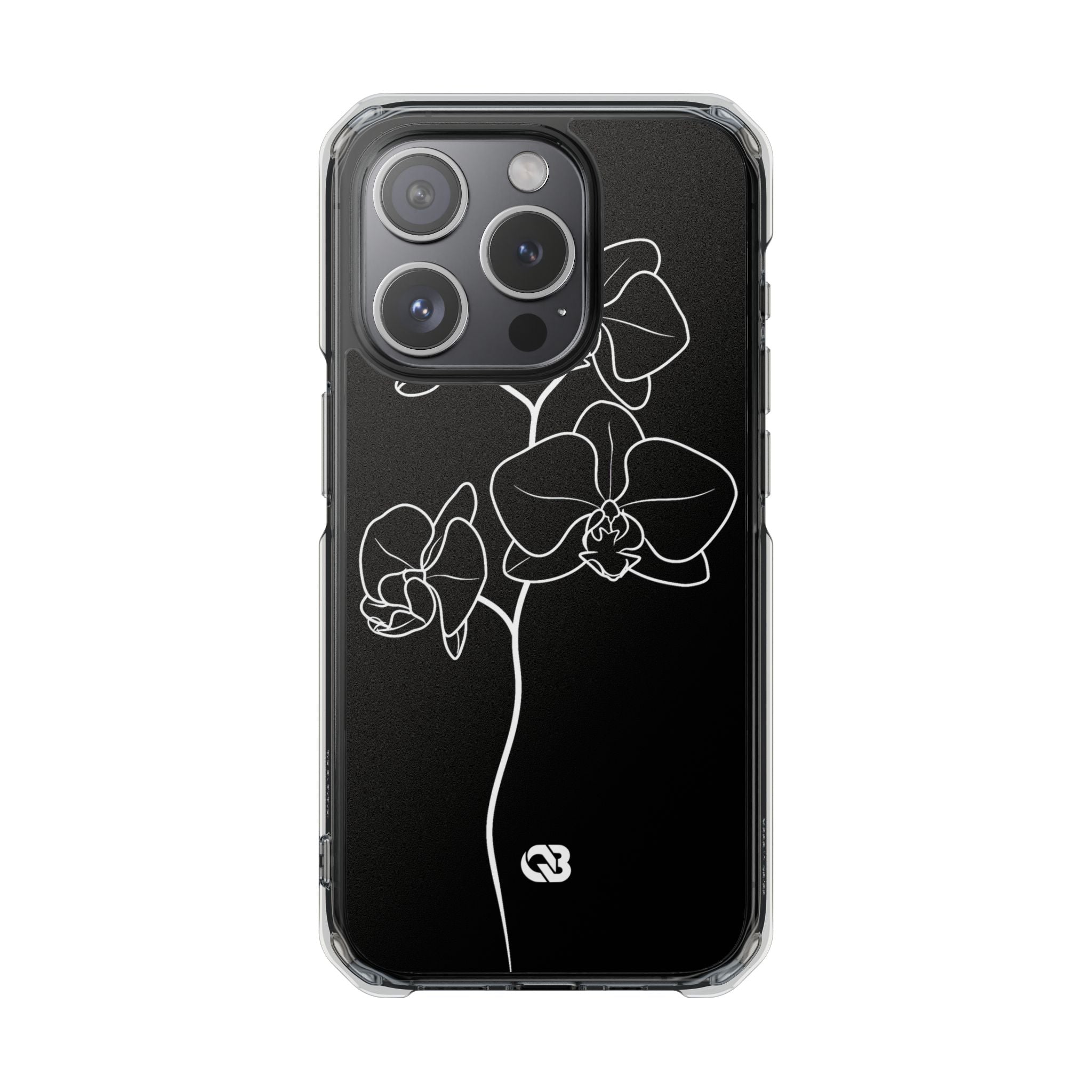 Black Impact MagSafe Phone Case for iPhone - Noir Alabaster Orchid