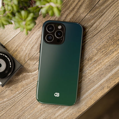 Green Tough Phone Case for iPhone - Midnight Pine Horizon
