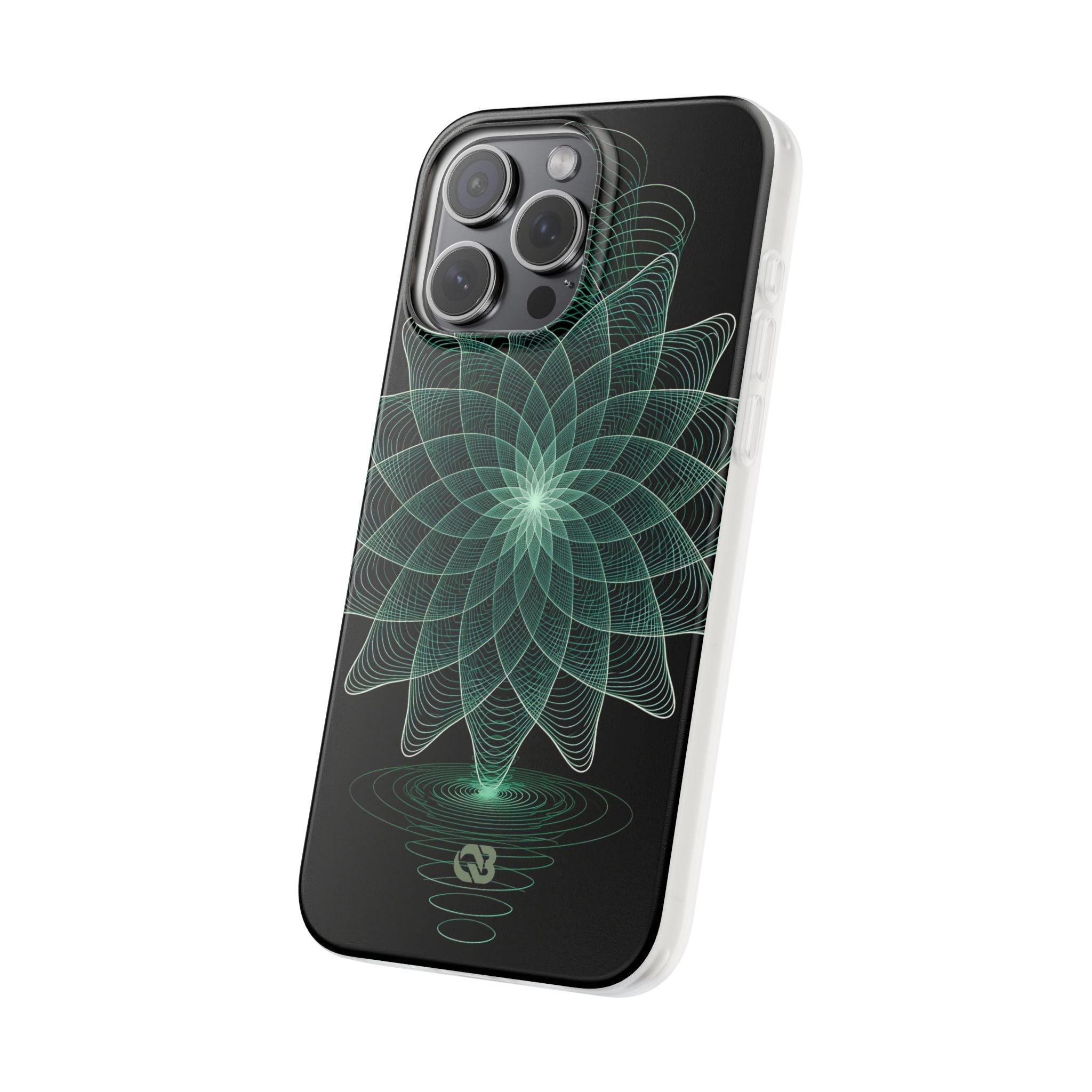 Green Lite Phone Case for iPhone - Cyan Signal Bloom