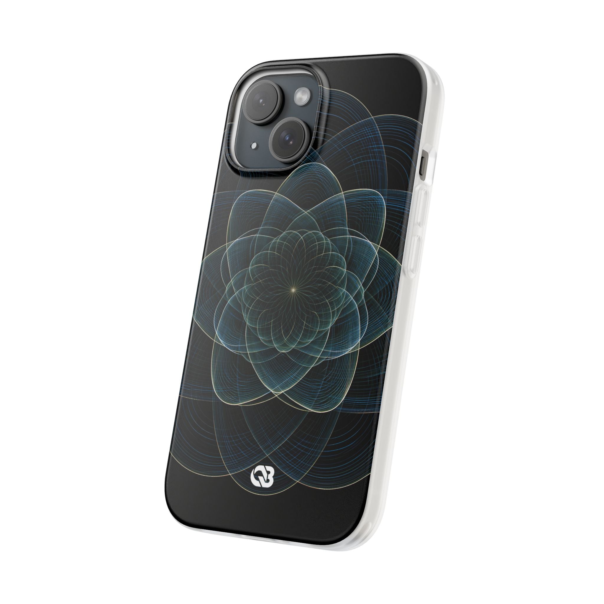 Blue Lite Phone Case for iPhone - Celestial Wireframe Bloom
