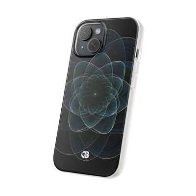 Blue Lite Phone Case for iPhone - Celestial Wireframe Bloom