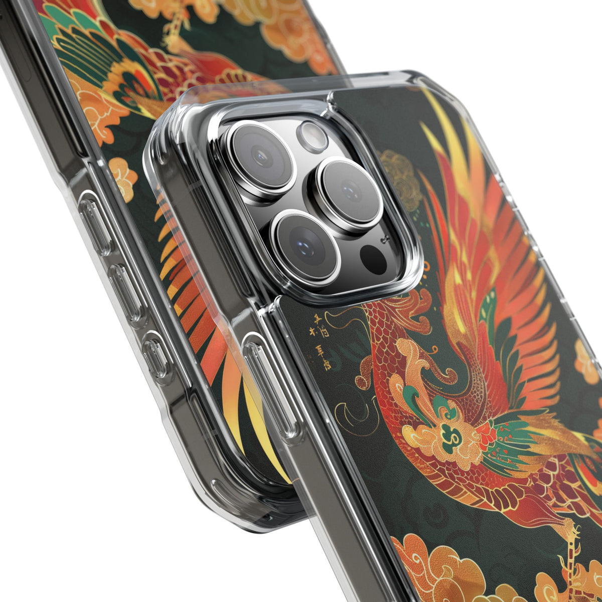 Imperial Phoenix Ascent · Clear Impact Magnetic Phone Case for iPhone · Red