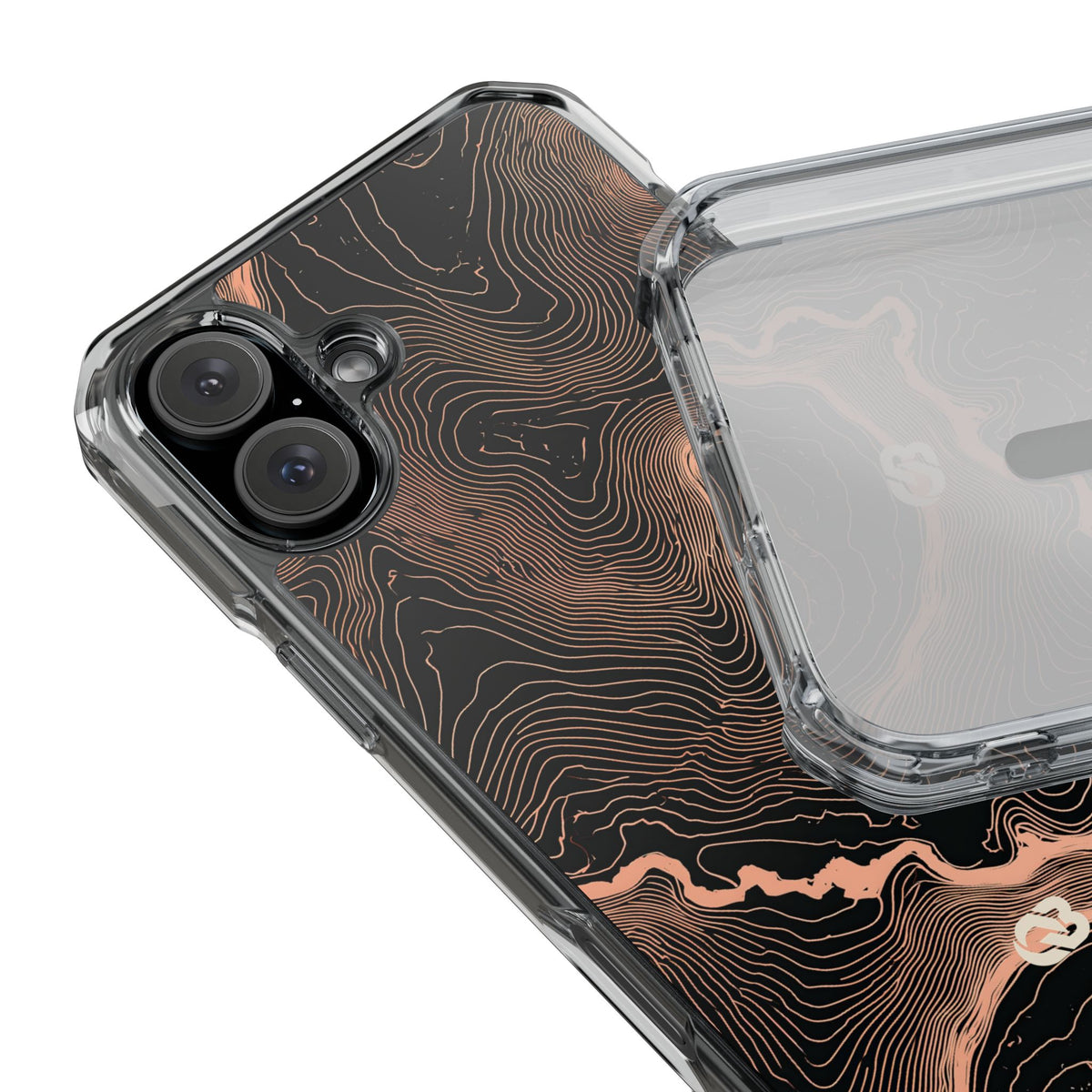 Mesa Elevation Contour · Clear Impact Magnetic Phone Case for iPhone · Black