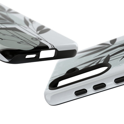 Grey Tough Phone Case for Samsung - Sage Bamboo Noir