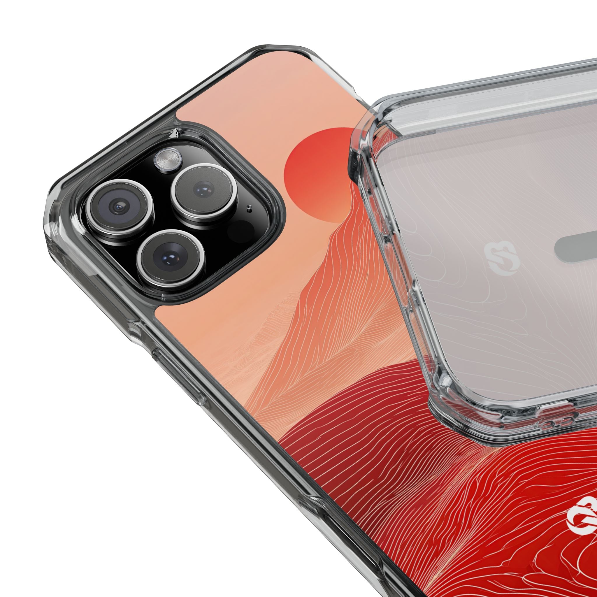 Red Impact MagSafe Phone Case for iPhone - Crimson Ridge Lines