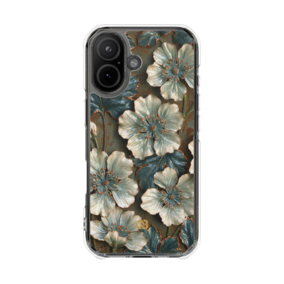 Gilded Blossom Reverie · Clear Impact Magnetic Phone Case for iPhone · Teal