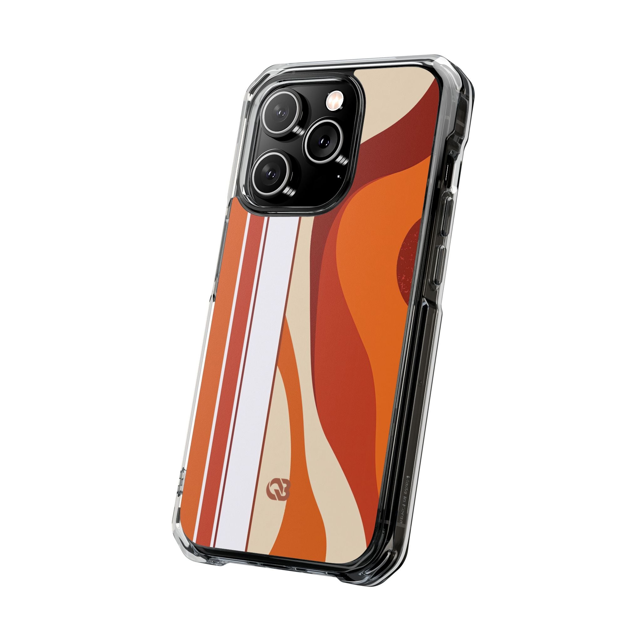 Orange Impact MagSafe Phone Case for iPhone - Terracotta Metro Line