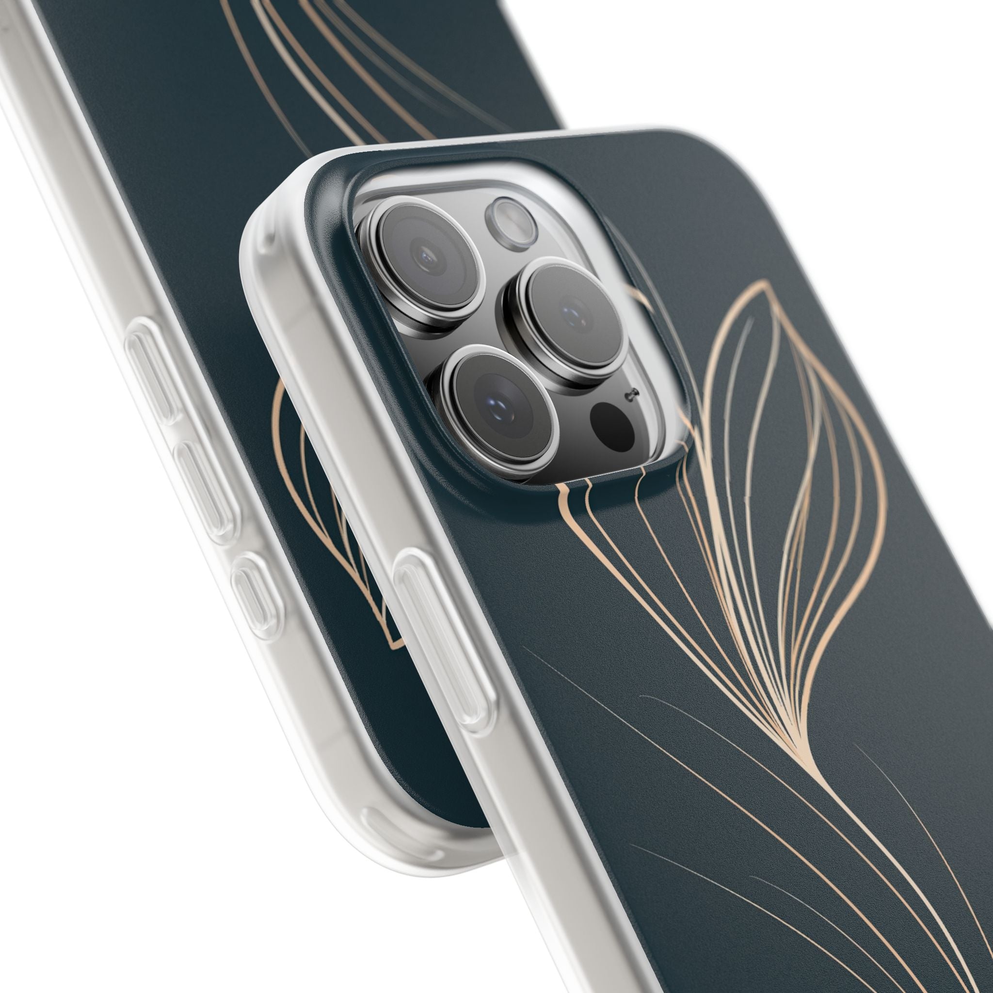 Teal Lite Phone Case for iPhone - Sandstone Silk Flora