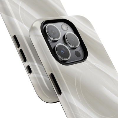 White Tough 2.0 Magsafe Phone Case for iPhone - Polished Ivory Wave
