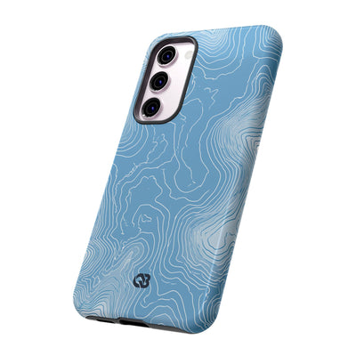 Blue Tough Phone Case for Samsung - Glacial Ridge Topo