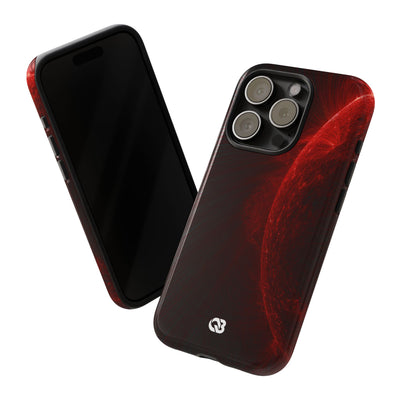 Red Tough Phone Case for iPhone - Solar Crimson Flare