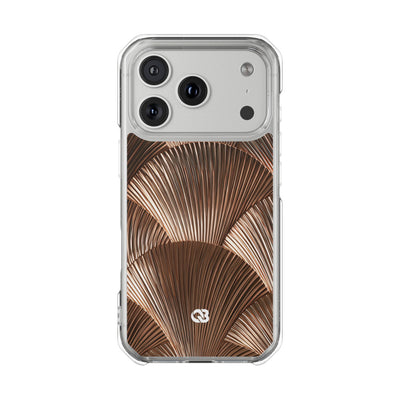 Rose Gilded Fan · Clear Impact Magnetic Phone Case for iPhone · Gold