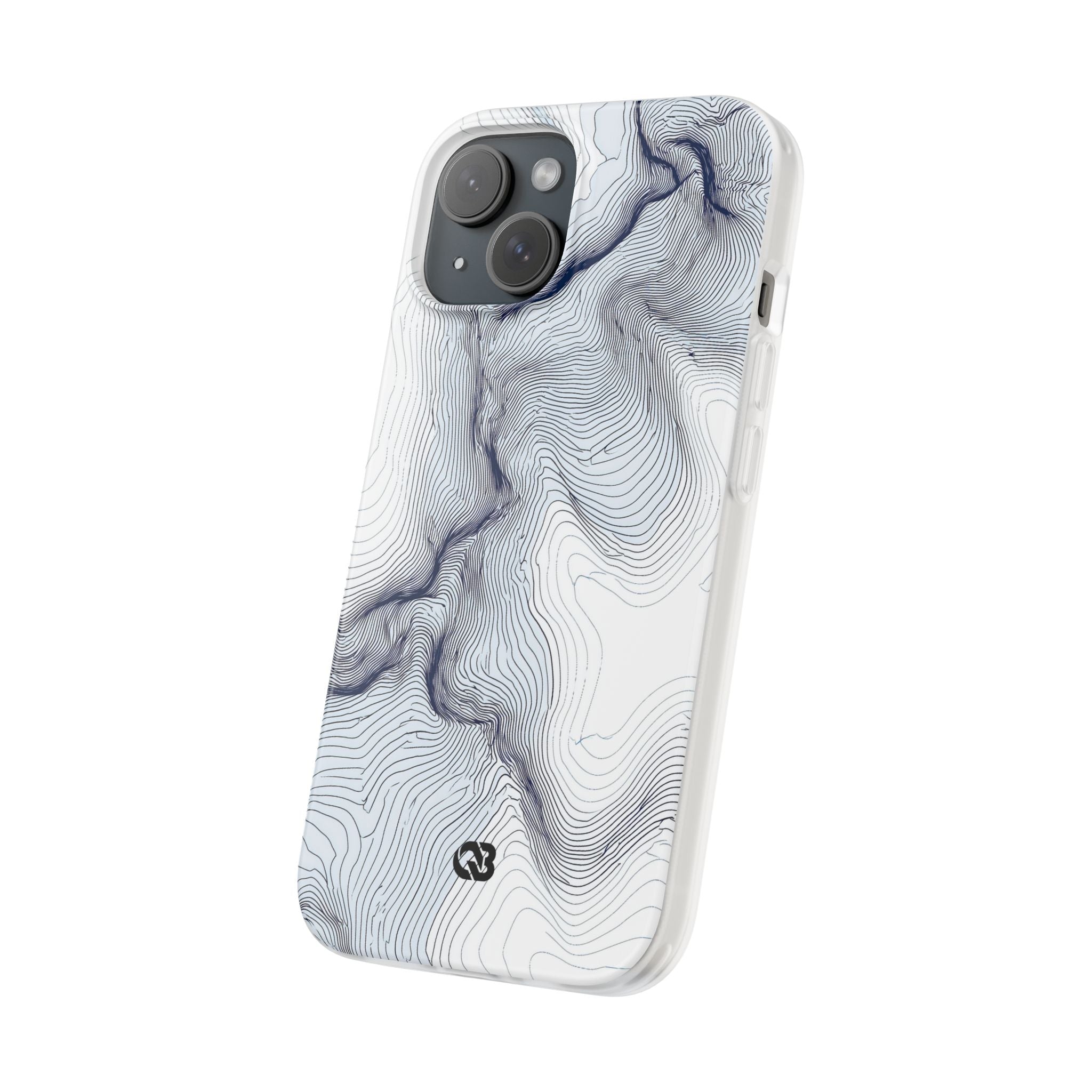 White Lite Phone Case for iPhone - Nordic Ridge Topo