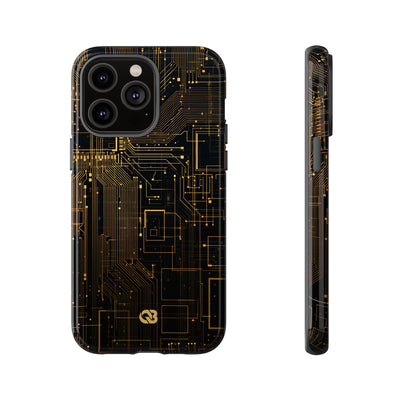 Gold Tough Phone Case for iPhone - Amber Core Mainframe