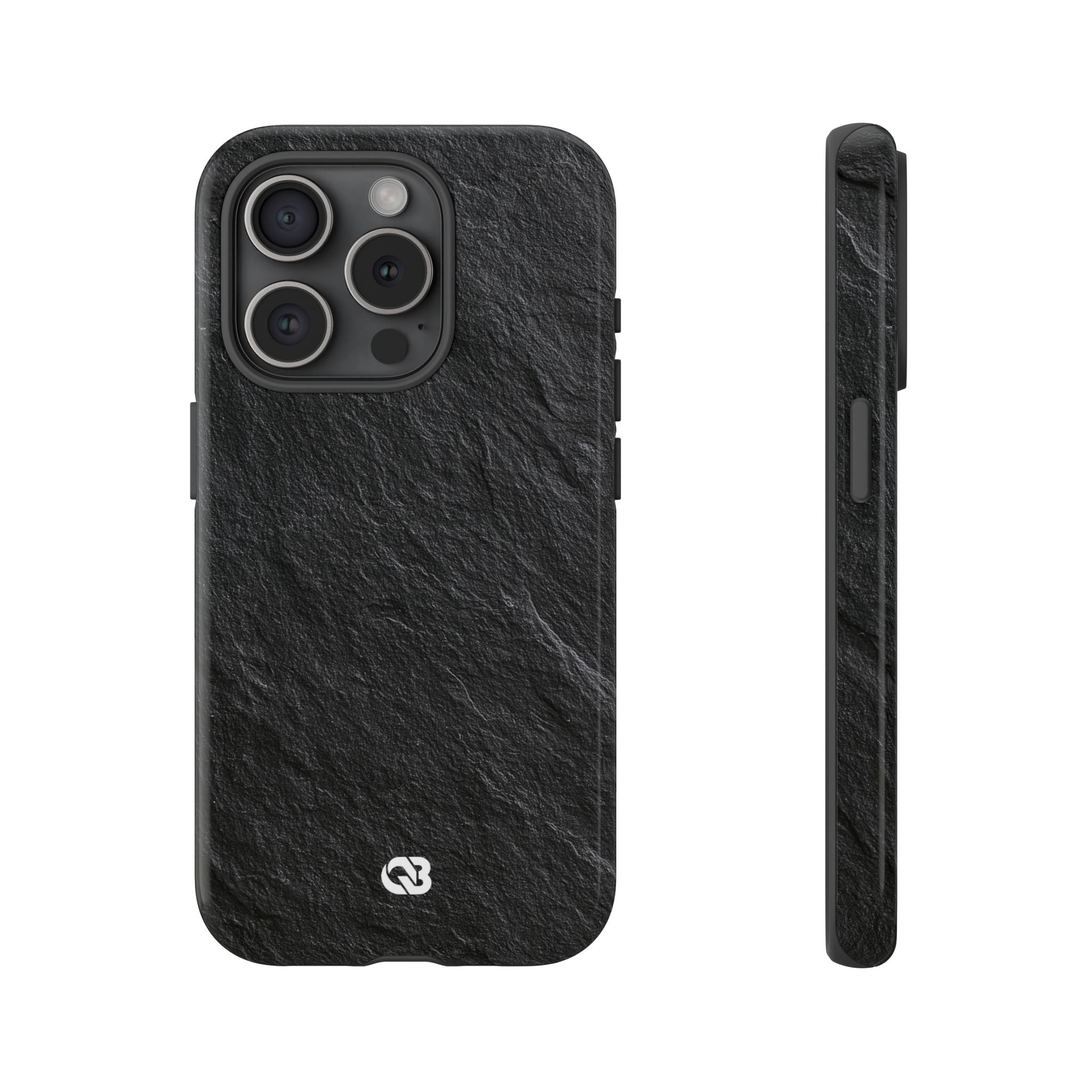 Black Tough Phone Case for iPhone - Raw Obsidian Slate