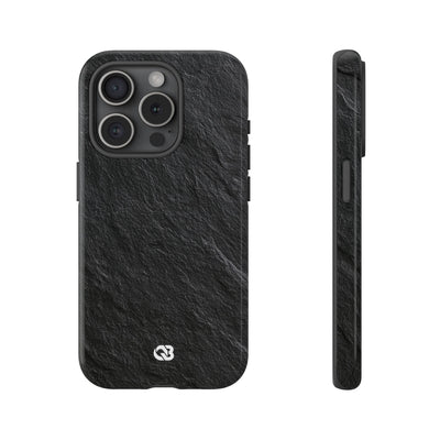 Black Tough Phone Case for iPhone - Raw Obsidian Slate