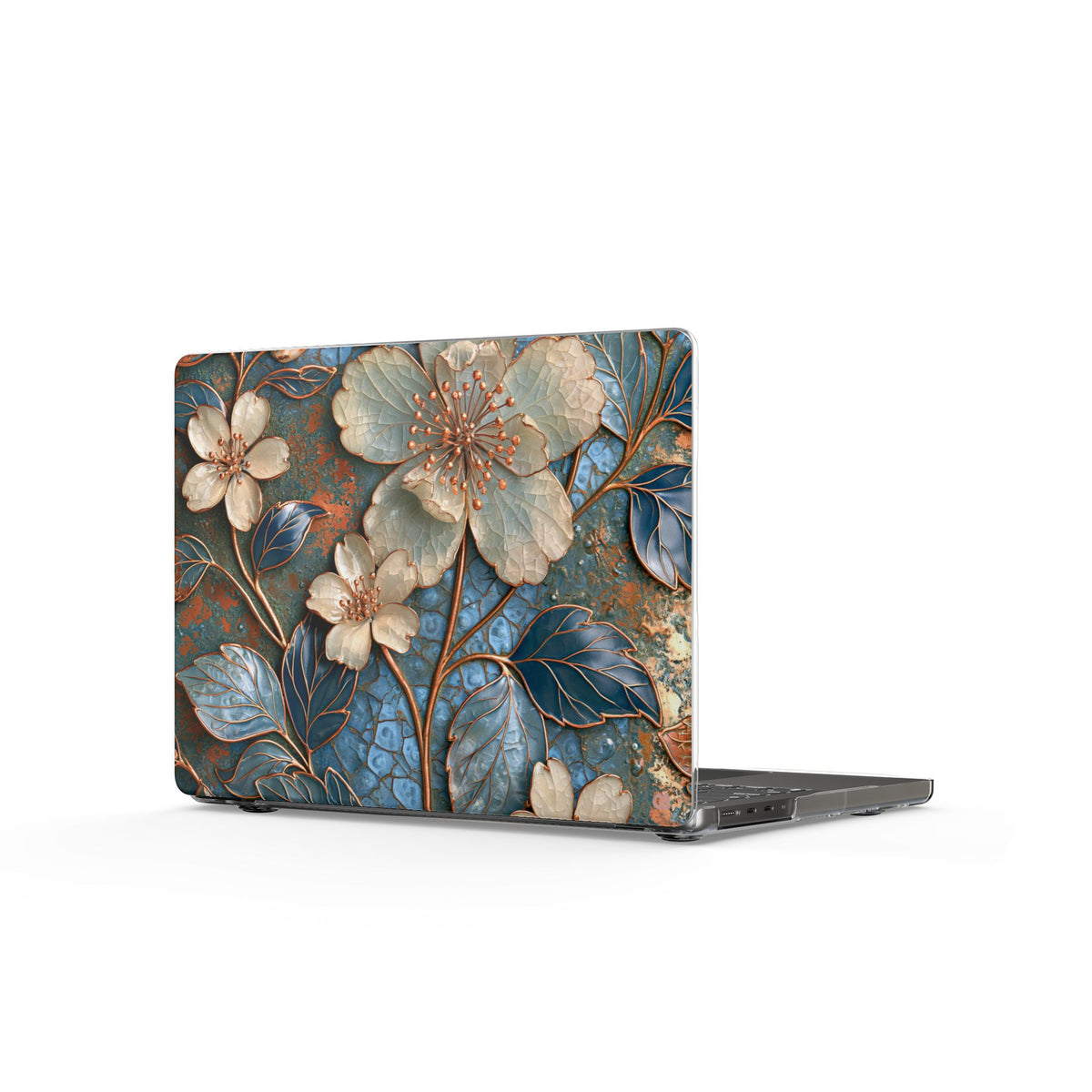 Gilded Blossom Reverie · Clear Hard Case for MacBook · Teal
