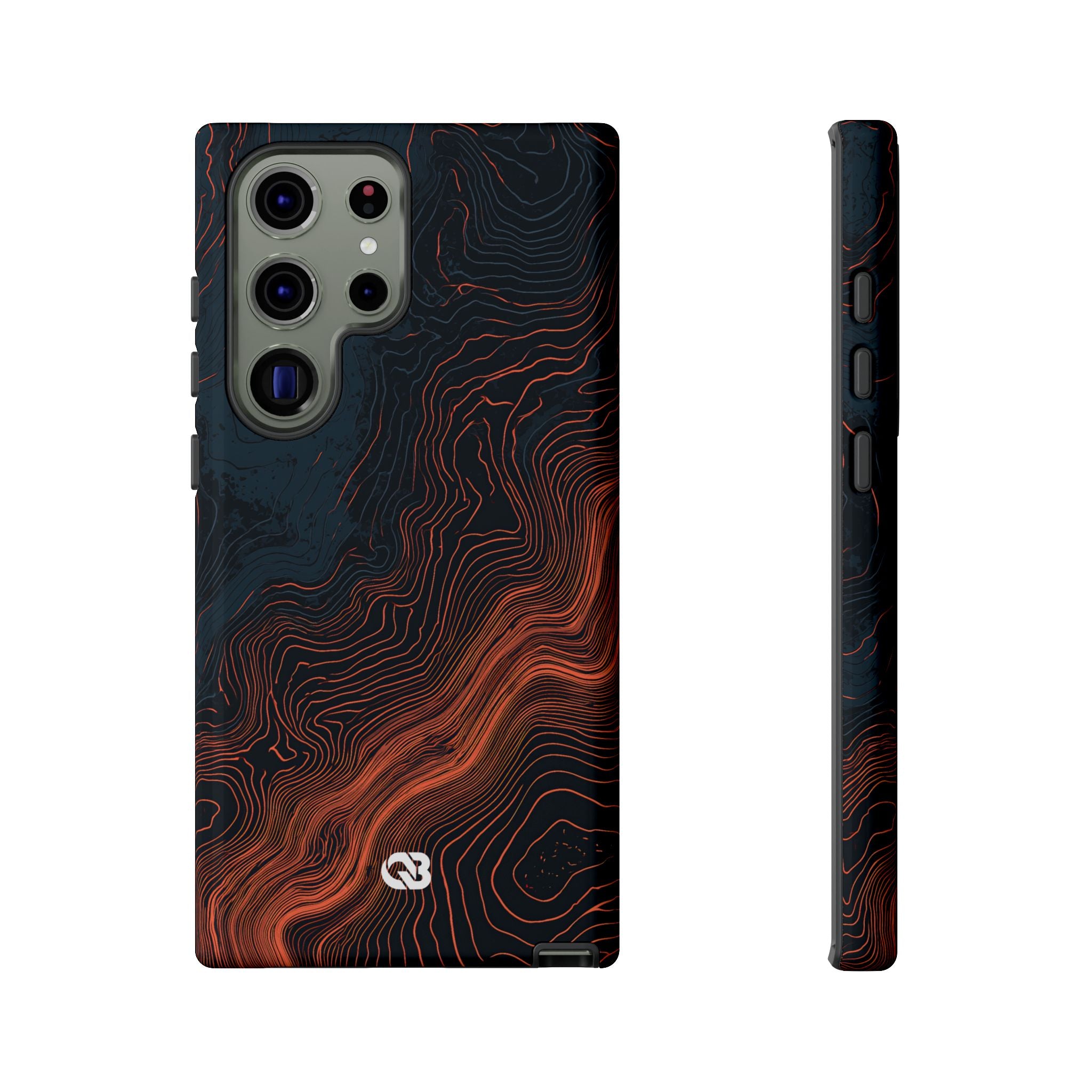 Black Tough Phone Case for Samsung - Volcanic Basalt Map