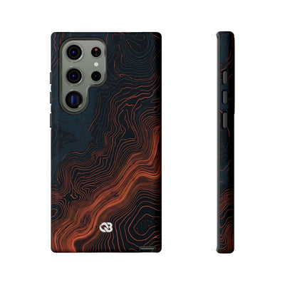 Black Tough Phone Case for Samsung - Volcanic Basalt Map