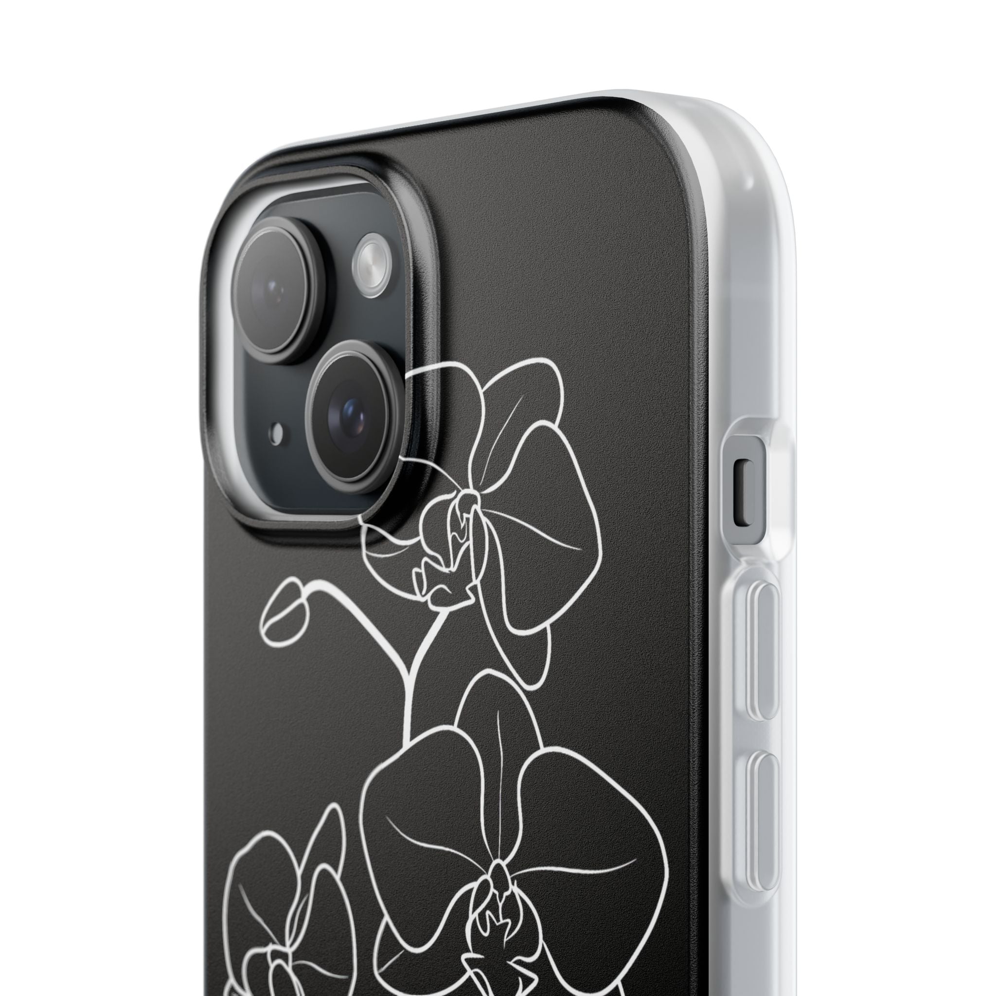 Black Lite Phone Case for iPhone - Noir Alabaster Orchid