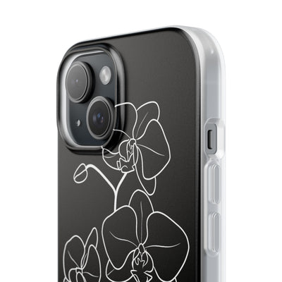 Black Lite Phone Case for iPhone - Noir Alabaster Orchid