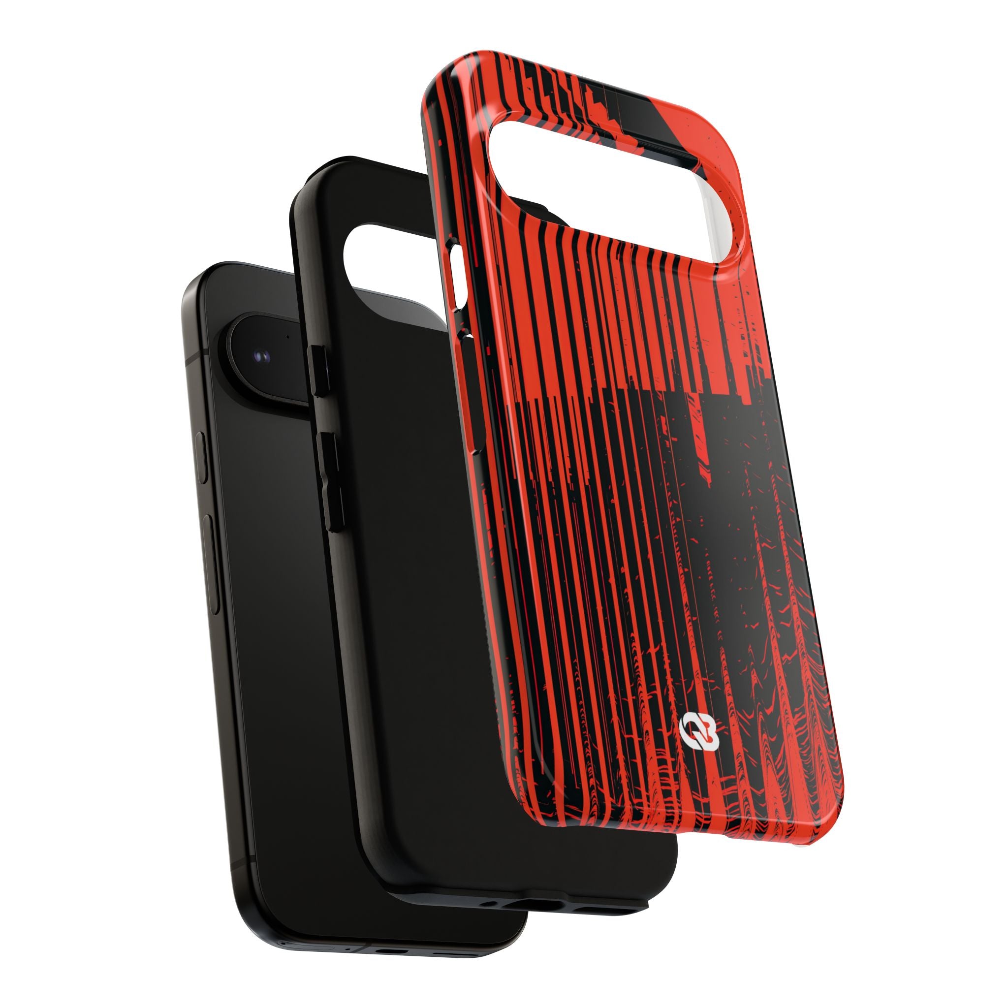 Red Tough Phone Case for Google Pixel - Crimson Brutalist Distortion