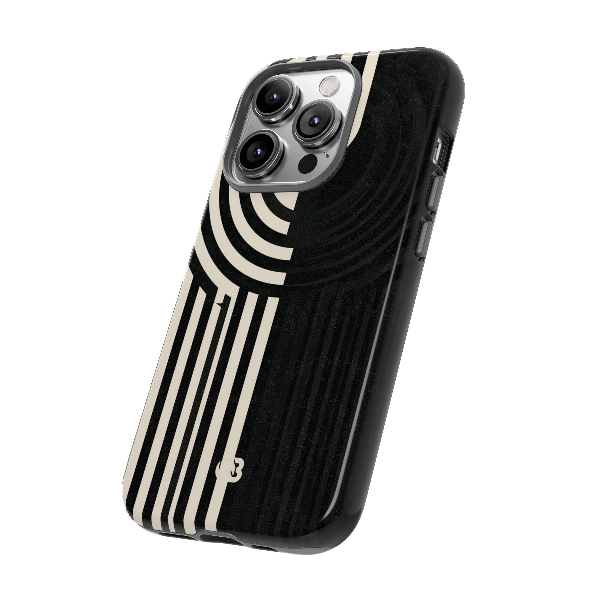 Beige Tough Phone Case for iPhone - Monolith Ivory Signal