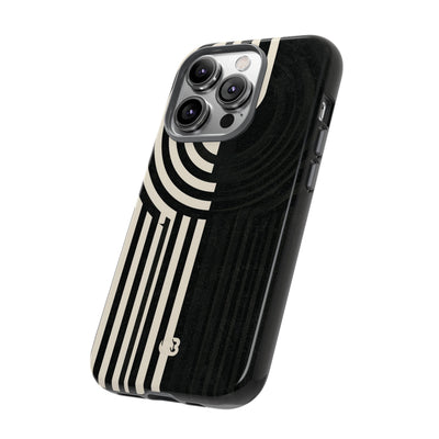 Beige Tough Phone Case for iPhone - Monolith Ivory Signal