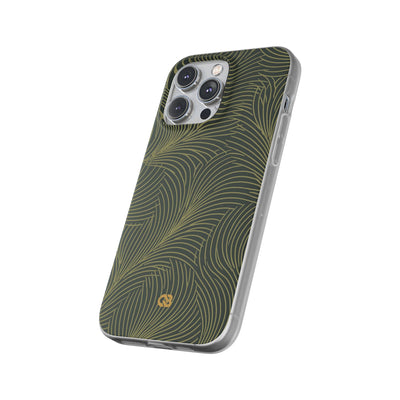 Green Lite Phone Case for iPhone - Dark Olive Plume