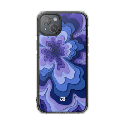 Periwinkle Strata Bloom · Clear Impact Magnetic Phone Case for iPhone · Purple