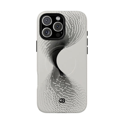 White Tough 2.0 Magsafe Phone Case for iPhone - Linear Torsion Grid